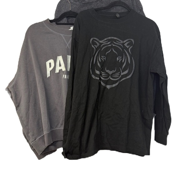 Gray & Black Minimalist Sweatshirts with Graphic Designs bundle of 3 Paris Lion - Picture 2 of 9